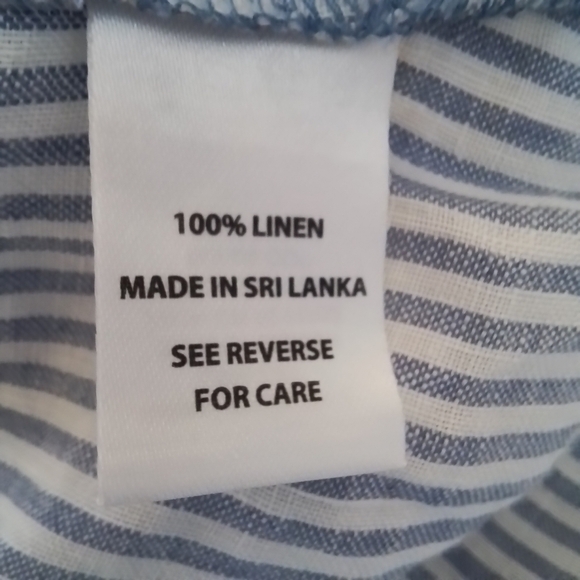 Spartina 449 Carlen Tunic Carolina Blue Stripe Yellow Embroidery & Tassel - M - Picture 13 of 16